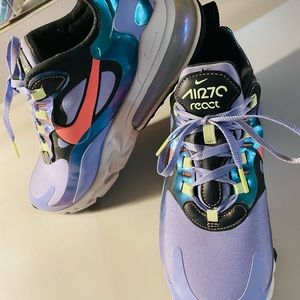 NIKE 270 REACT sneakers Ladies size 9.  Multi-colored.  Barely used.